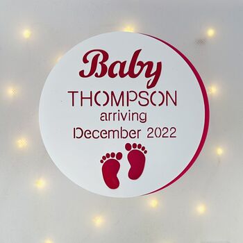 Personalised Pregnancy Announcement Reveal Plaque, 6 of 9