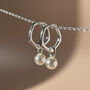 Misshapen Sterling Silver Synthetic Pearl Hoop Earrings, thumbnail 1 of 5