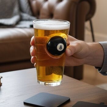 Personalised Pool Ball Beer Glass, 2 of 9