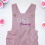 Personalised Embroidered First Birthday Dungaree Romper, thumbnail 4 of 4