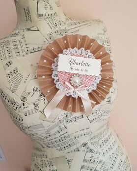 Personalised Bride To Be Jewel Hen Party Rosette, 2 of 2