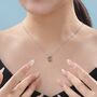 Olive Green Cz Pear Cut Pendant Necklace In Sterling Silver, thumbnail 3 of 12