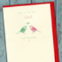 Personalised Christmas Card: Birds Under Mistletoe, thumbnail 2 of 5