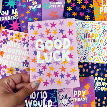 Colourful 'Good Luck' Star Card, 6 of 6