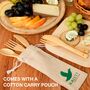 Bamboo Cutlery Set With Bamboo Plates And Pouches, thumbnail 6 of 12