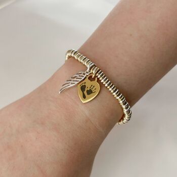 Yellow Gold Print Memorial Sweetie Slider Bracelet, 2 of 5