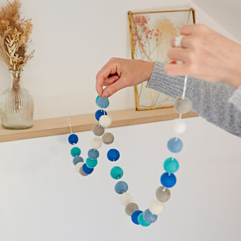 Handmade Multicoloured Felt Ball Garland, 3 of 12