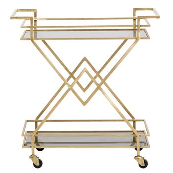 Golden Drinks Trolley With Black Glass, 2 of 2