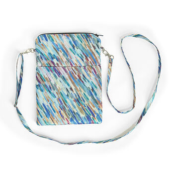 Silk Zipped Crossbody Bag Vibrant Abstract, 2 of 3