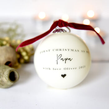 Personalised First Christmas Bauble As Mummy Or Daddy, 2 of 3