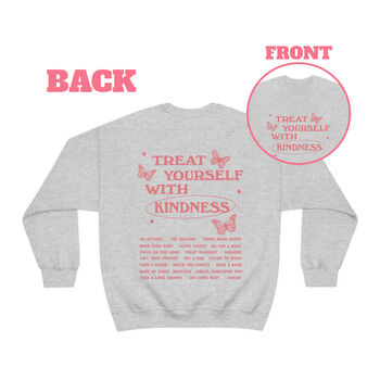 'Treat Yourself With Kindness' Trendy Retro Sweatshirt, 6 of 6