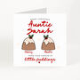 Personalised Christmas Card For Auntie Little Pudding Design, thumbnail 2 of 7