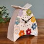 Pottery Handmade Bold Coloured Flowers Mantel Clock, thumbnail 1 of 7