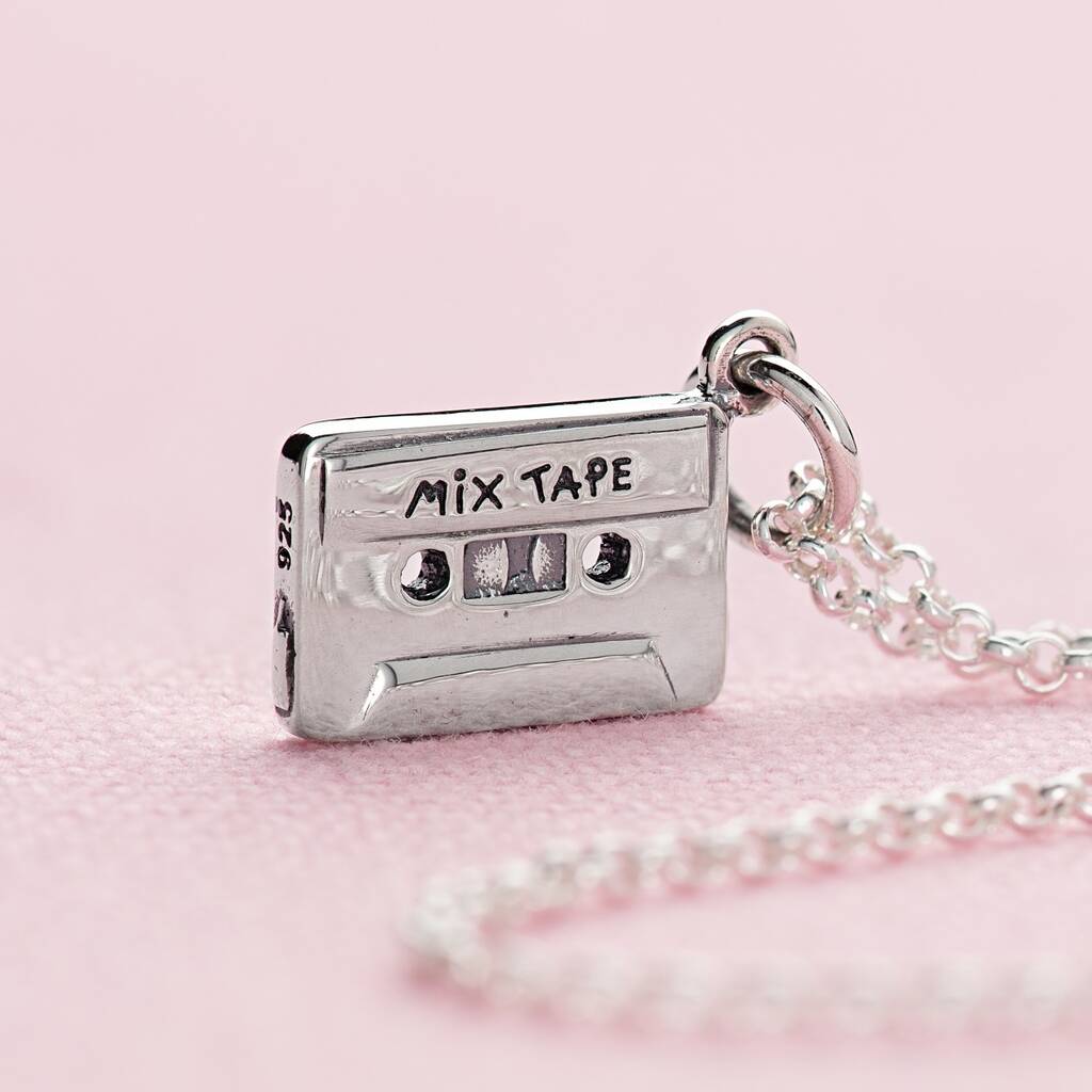 personalised sterling silver cassette tape necklace by lily charmed