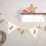 Bunting Vintage Style, Gingham Green Creams Blue, thumbnail 1 of 8