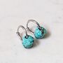 Turquoise Teardrop December Birthstone Earrings, Silver, thumbnail 2 of 4