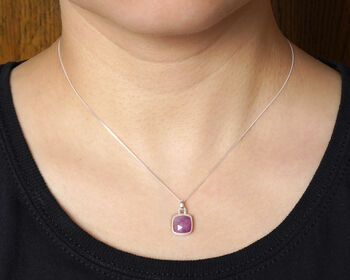 Natural Pink Sapphire Necklace, 2 of 4