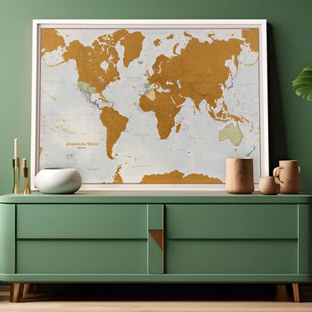 Scratch The World® Map Print With Coin, 3 of 11