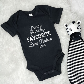 Daddy You're My Favourite Personalised Babygrow, 3 of 9