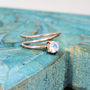 Rose Gold Faceted Rainbow Moonstone Ring, thumbnail 5 of 5