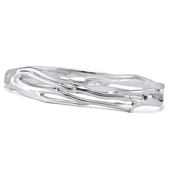 Elegant Organic Silver Bangle, 6 of 8