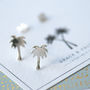 Palm Tree Sterling Silver Stud Earrings, thumbnail 3 of 10