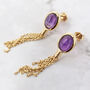 18ct Gold Vermeil Genuine Purple Amethyst Earrings, thumbnail 1 of 4