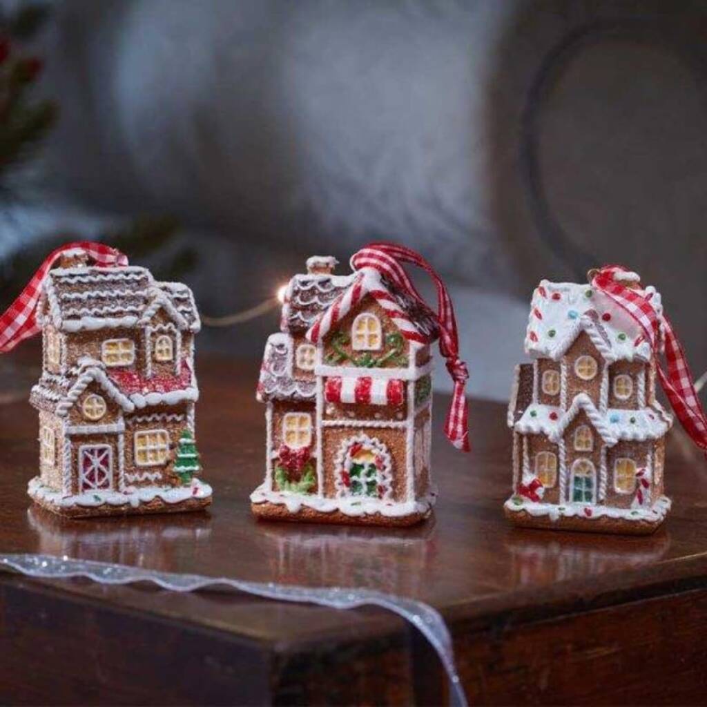 3pc Gingerbread House Christmas Tree Baubles