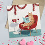 You Own Cat Reading 'Surviving Christmas With Idiots' Pack Of Twelve Greeting Cards, thumbnail 2 of 4