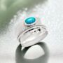 Personalised Wide Opal Spinner Ring In Sterling Silver, thumbnail 4 of 10