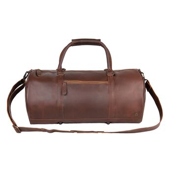 Personalised Leather Classic Duffle Weekend Bag, 3 of 12