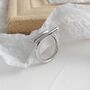 Chunky Silver Plated Adjustable Flowing Ring, thumbnail 3 of 8