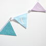 Personalised Aqua And Lilac Name Bunting, thumbnail 3 of 7