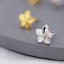 Sterling Silver Tiny Plumeria Flower Stud Earrings, thumbnail 7 of 12