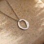 Organic Personalised Initial Hoop Necklace In Silver Or Gold, thumbnail 2 of 8