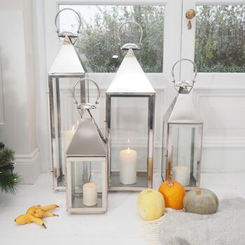 Tall Silver Candle Lantern, 7 of 12