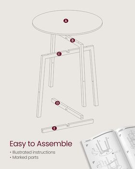 Industrial Round Kitchen Dining Table, 6 of 9