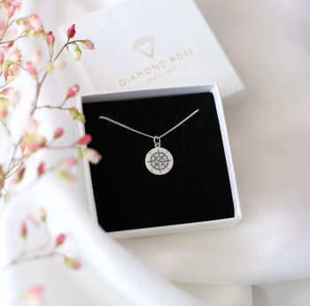 New Chapter Gift, Sterling Silver Compass Necklace, 3 of 11