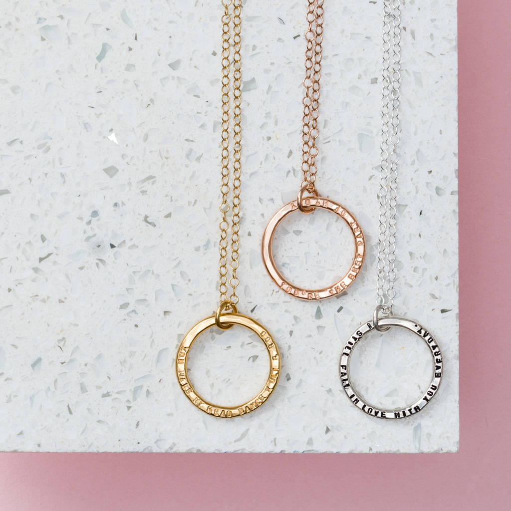 Personalised Circle Necklace By Posh Totty Designs