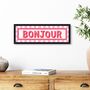 French Style Stripe Bonjour Framed Print, thumbnail 7 of 8