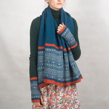 Knitted Fair Isle Poncho, 4 of 7