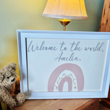 Personalised Welcome To The World New Baby Print, 2 of 2