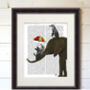 Elephant And Penguins Book Print Framded Or Unframed, thumbnail 4 of 8