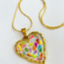Disco Heart Necklace With Gold Sparkles, thumbnail 3 of 8