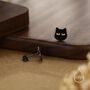 Sterling Silver Black Rhodium Coated Cat Earrings, thumbnail 3 of 12