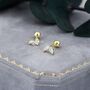 Sterling Silver Cz Marquise Leaf Screwback Earrings, thumbnail 3 of 11