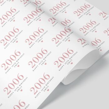 Personalised Birthday Year Wrapping Paper, 2 of 2