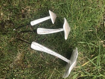 Set Of Three White Wooden Toadstools, 7 of 7