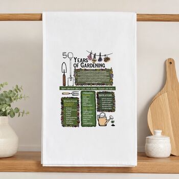 Personalised 50th Birthday Gift Garden Towel, 3 of 6