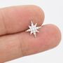 Sparkly Cz Starburst Stud Earrings In Sterling Silver, thumbnail 5 of 11